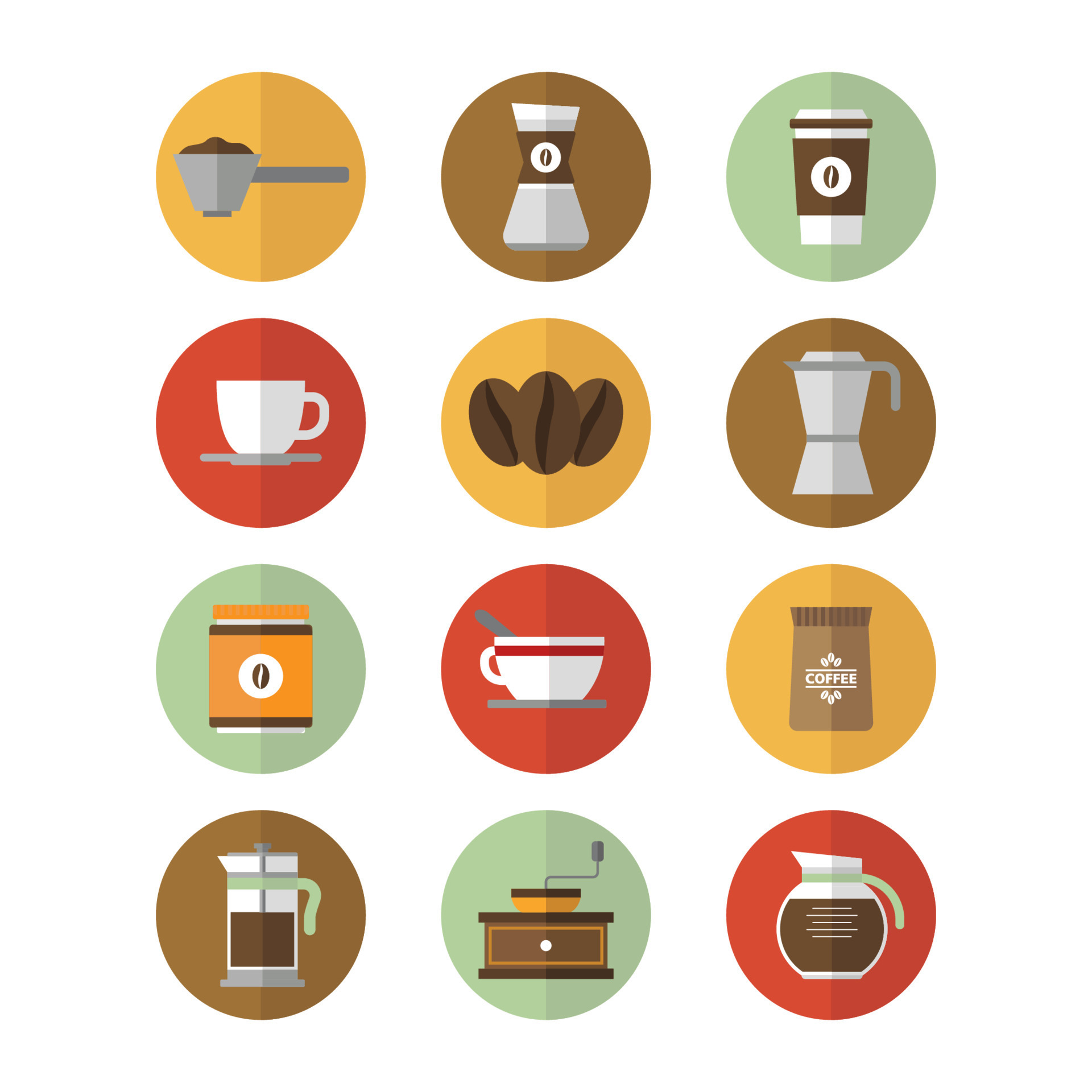 Coffee icon set. Modern flat icon. Minimalist color. Fit for web, app