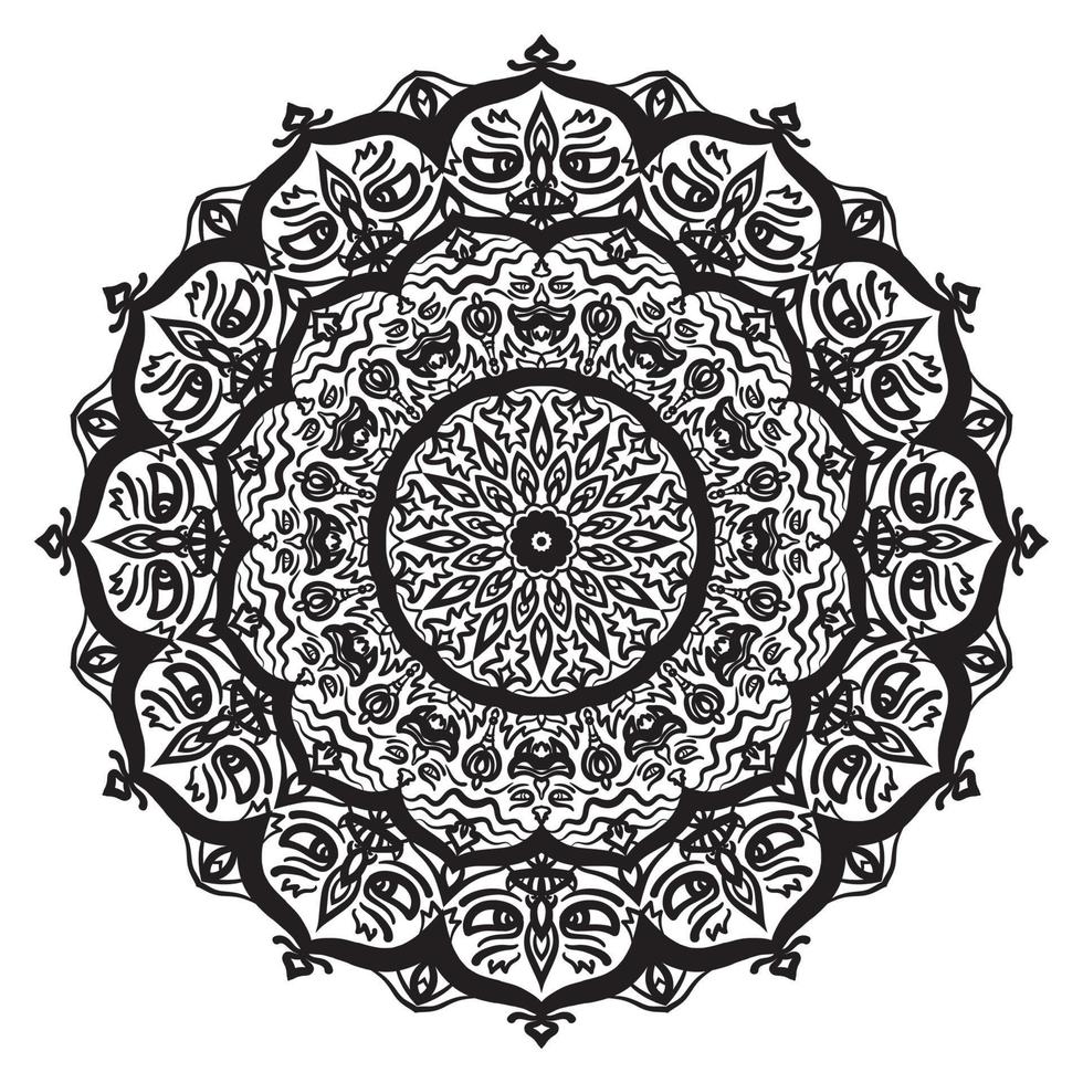 mandala pattern circular mahakala bhairava head vector design element