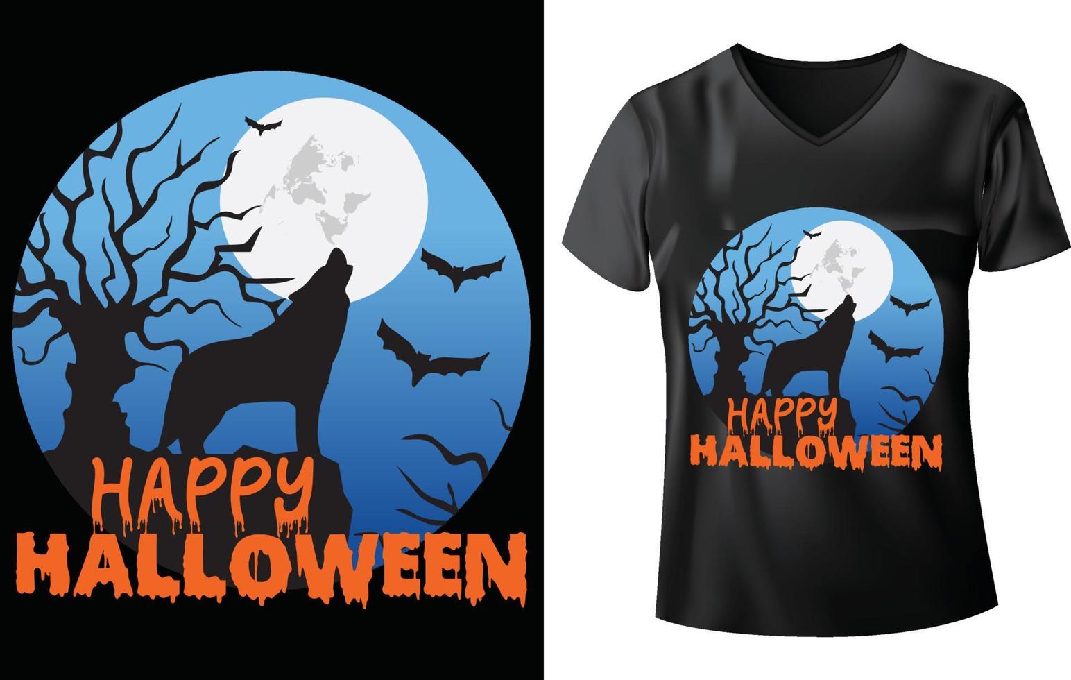 HALLOWEEN DOG T-SHIRT DESIGN, HAPPY HALLOWEEN vector