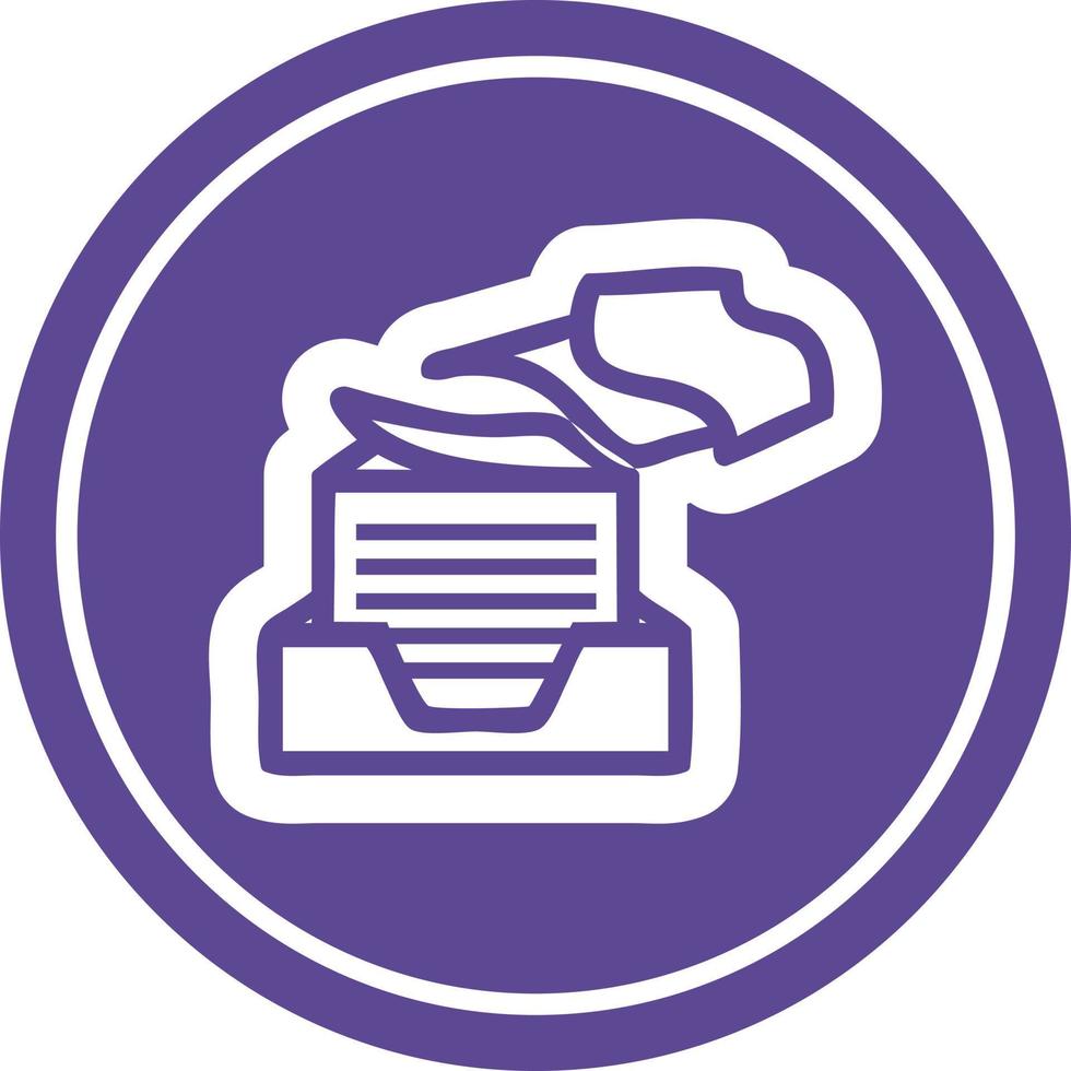 office paper stack circular icon vector