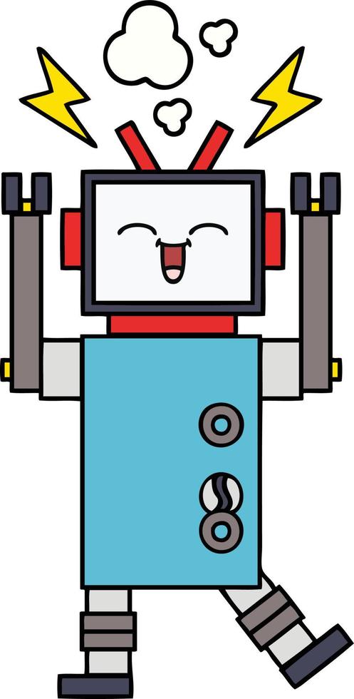 lindo robot de dibujos animados vector