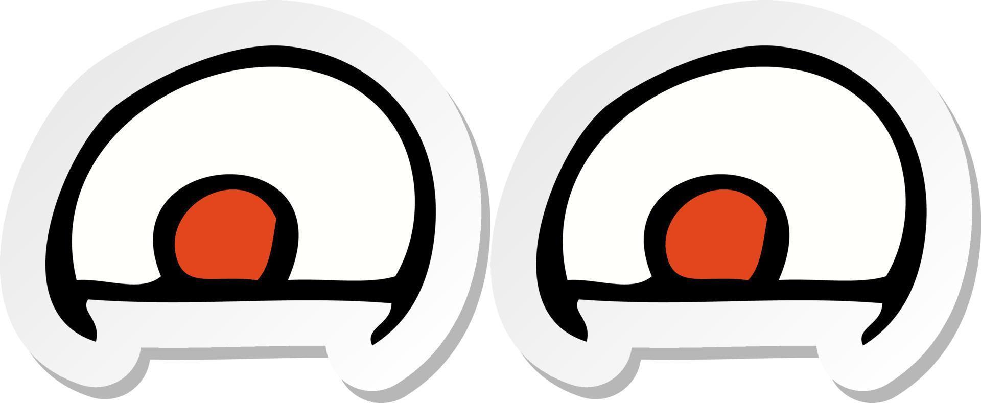 sticker of a cartoon red eyes vector