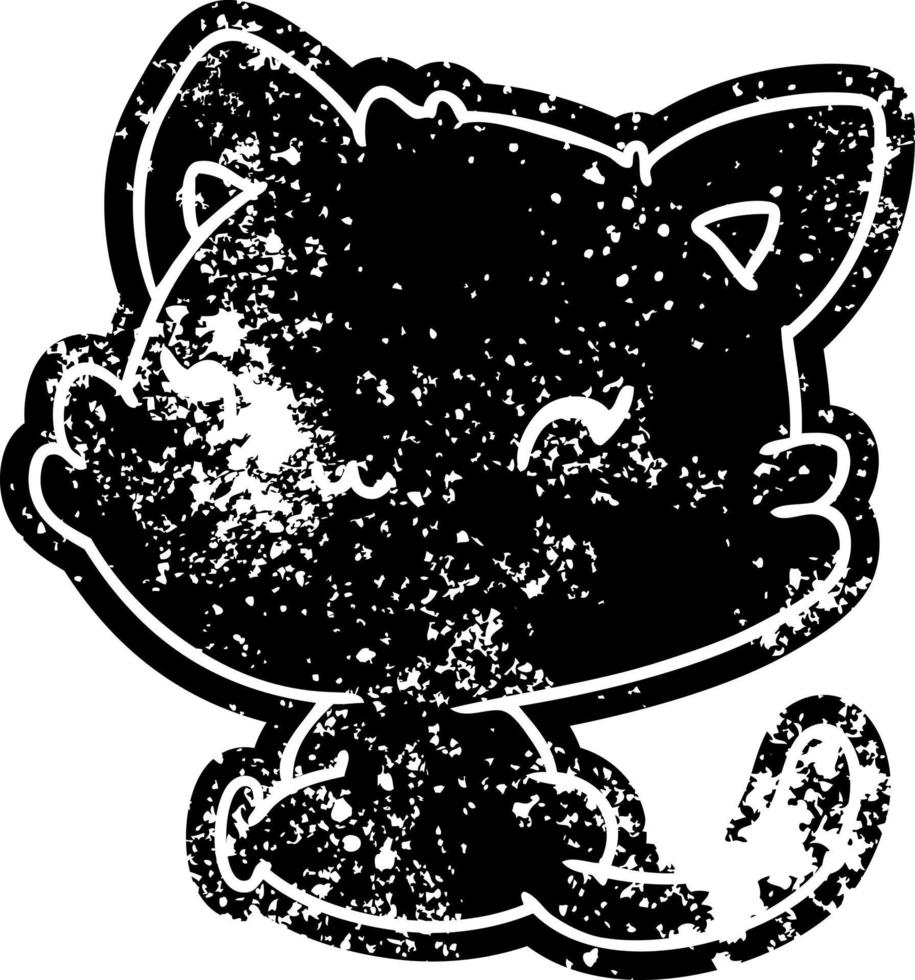 grunge, icono, de, lindo, kawaii, gatito vector