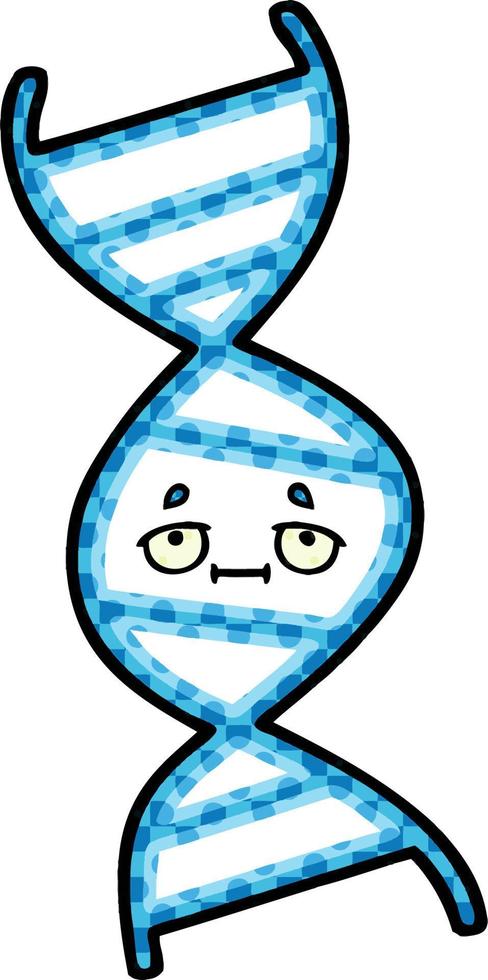 comic book style cartoon DNA strand vector