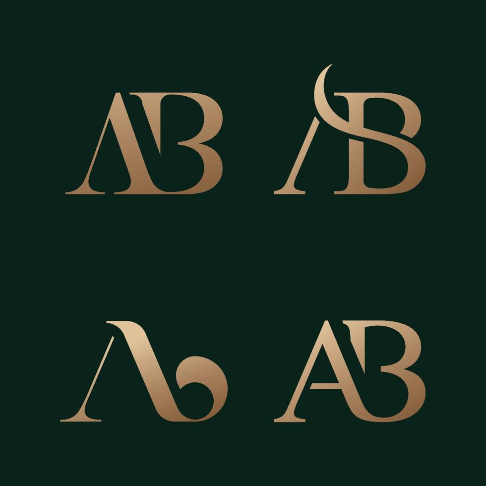 logotipo de ab. concepto de diseño de carta moderna vectorial vector