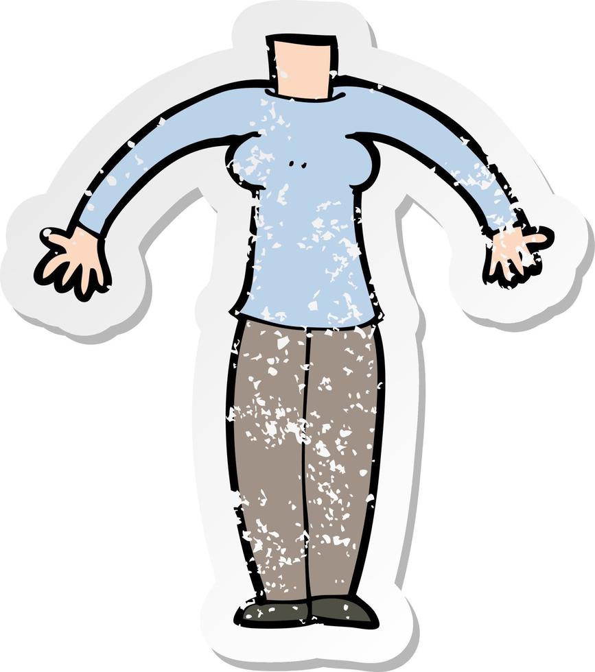 retro distressed sticker of a cartoon body vector