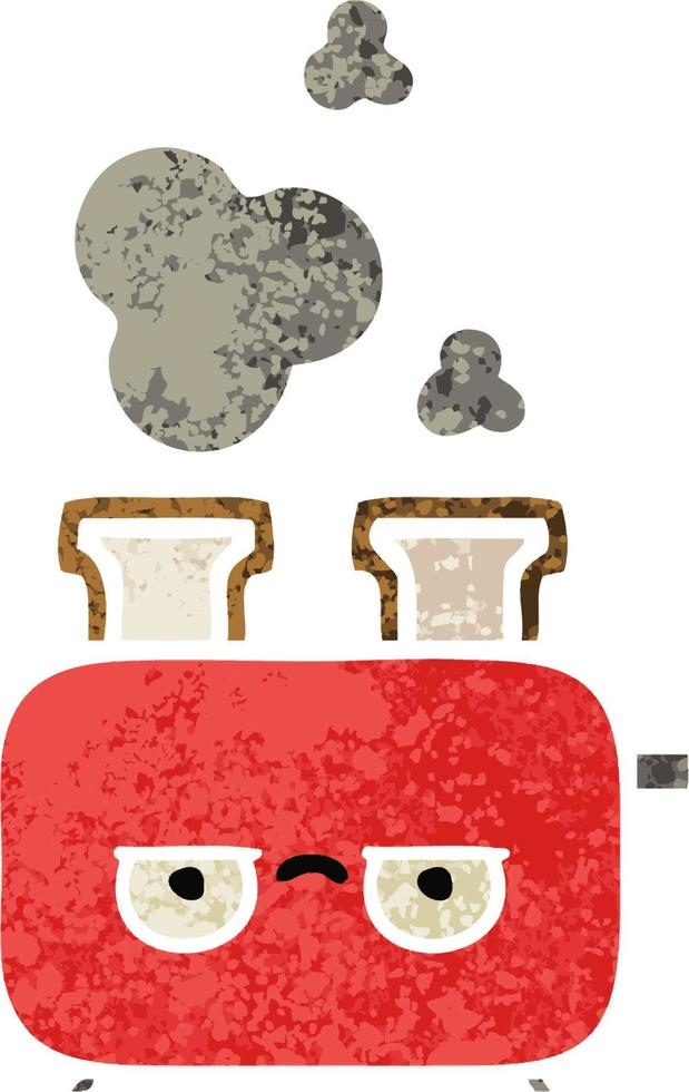retro illustration style cartoon of a toaster vector