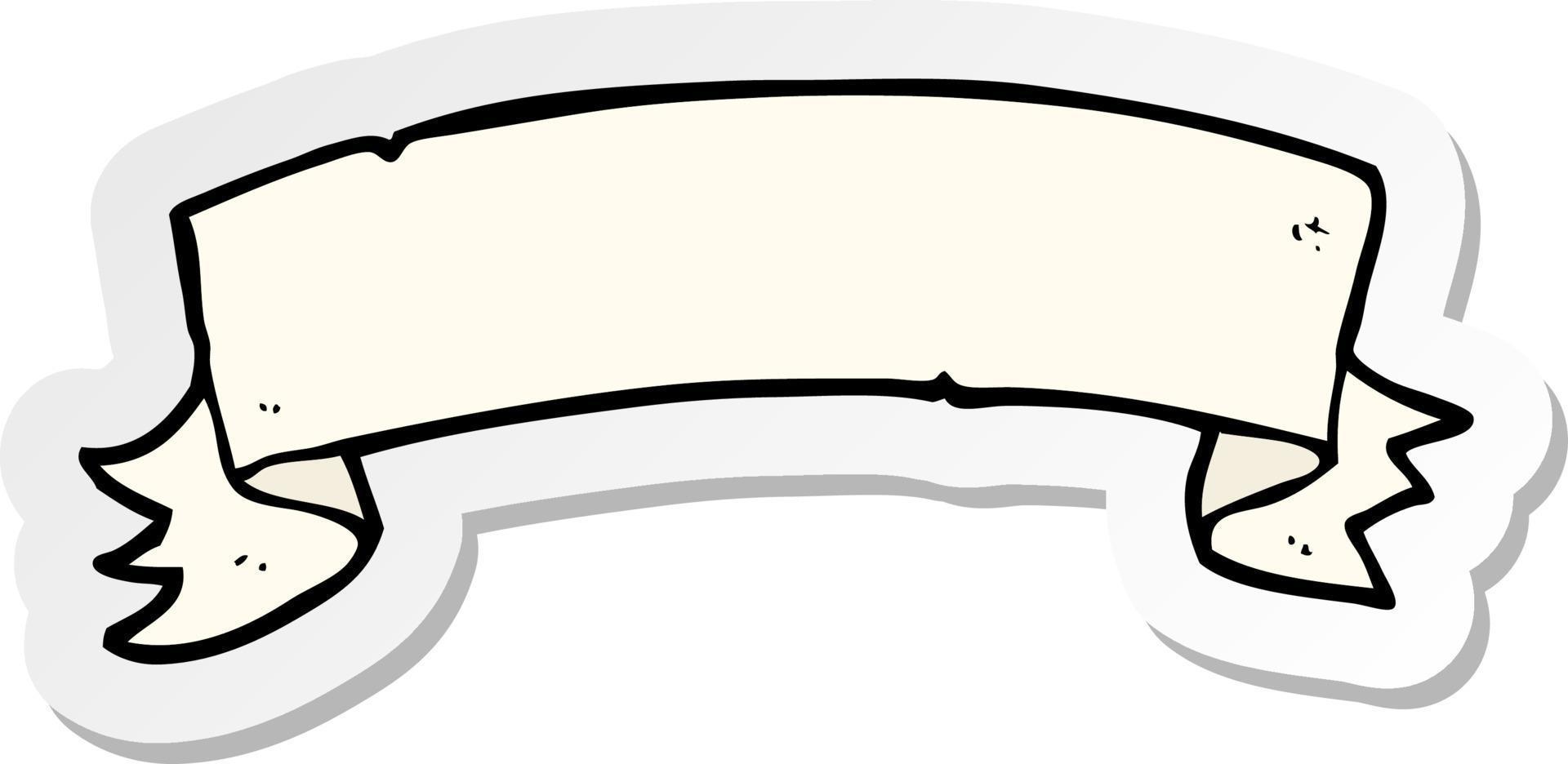 sticker of a cartoon tattoo scroll banner vector
