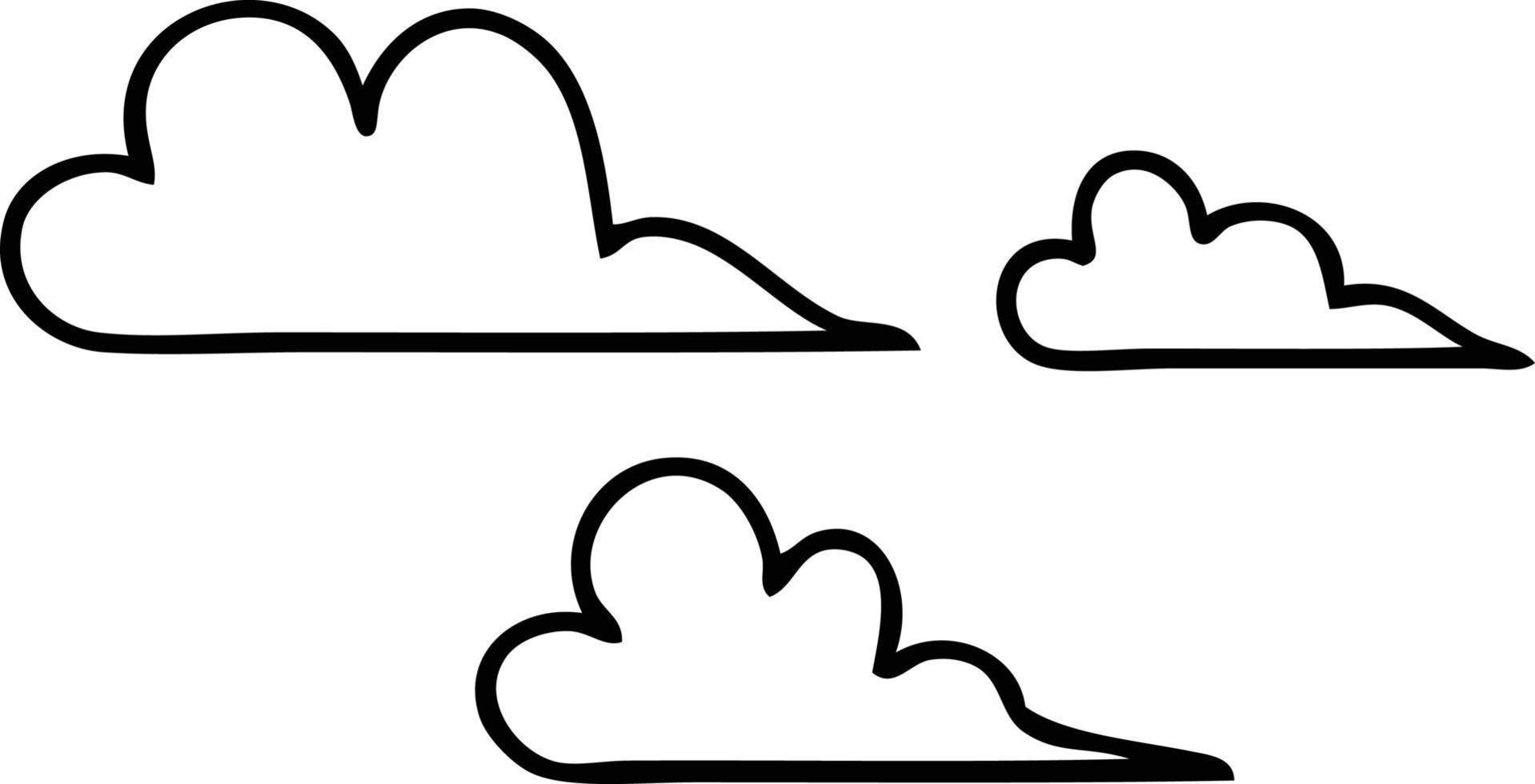 line drawing cartoon cloud vector