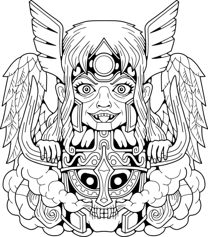 mythological scandinavian warrior valkyrie vector