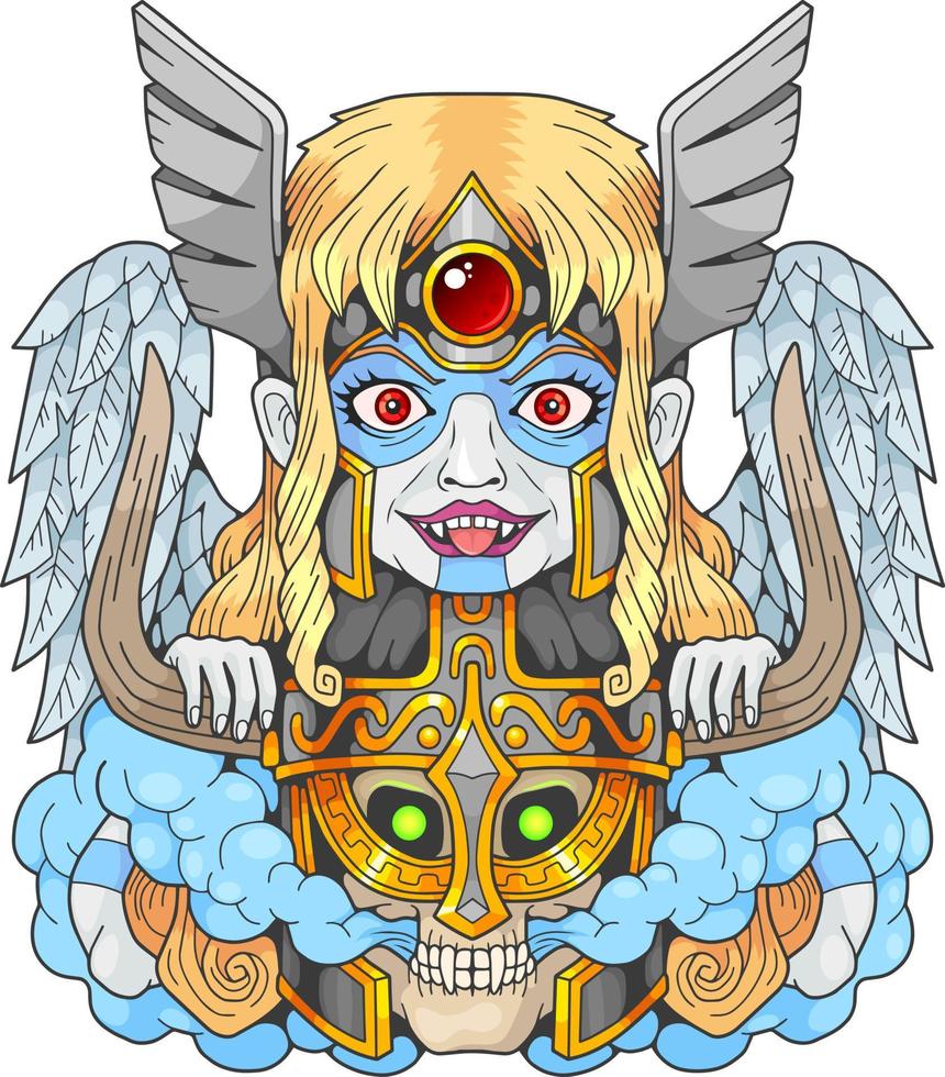 mythological scandinavian warrior valkyrie vector