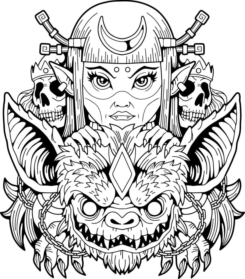 mythological vampire queen vector
