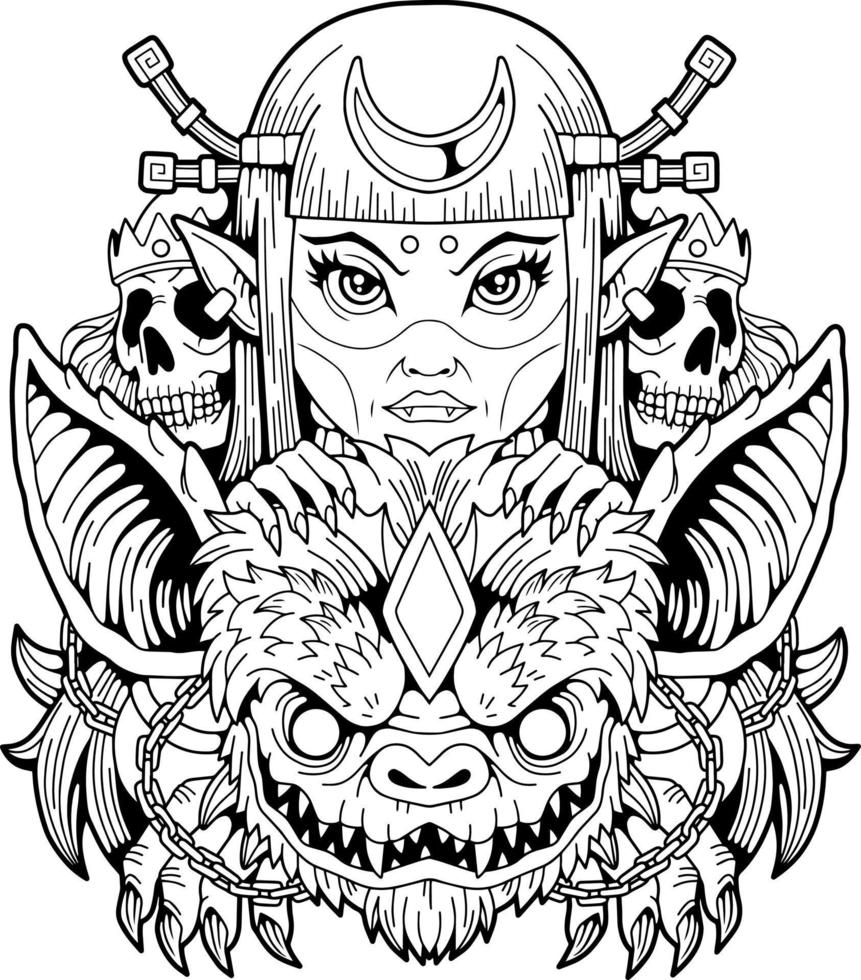 mythological vampire queen vector