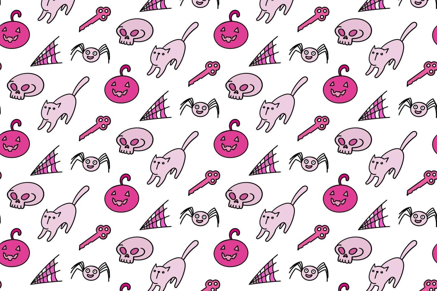 Cute halloween seamless pattern, cartoon, background, simple, art vector