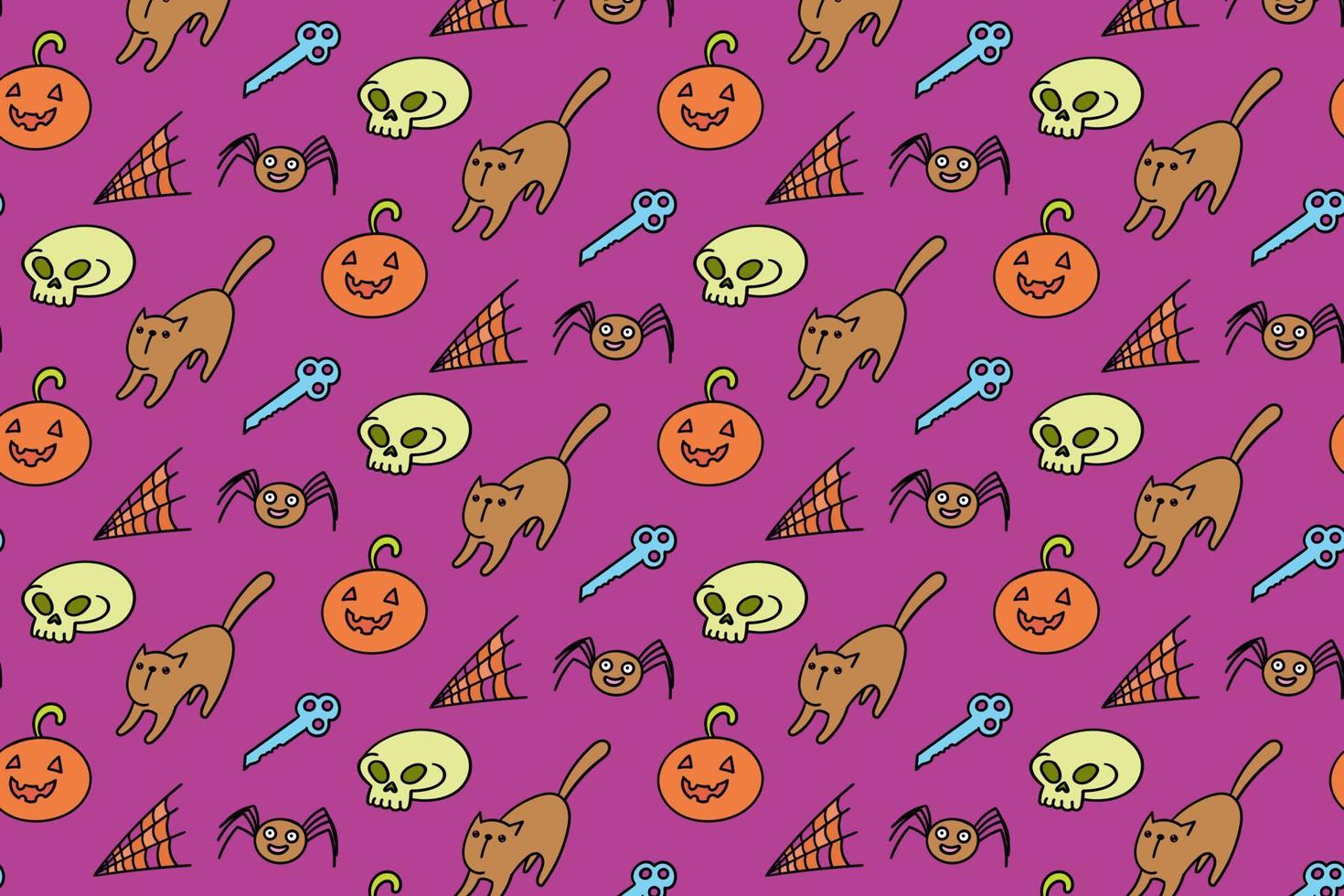 Cute halloween seamless pattern, cartoon, background, simple, art vector