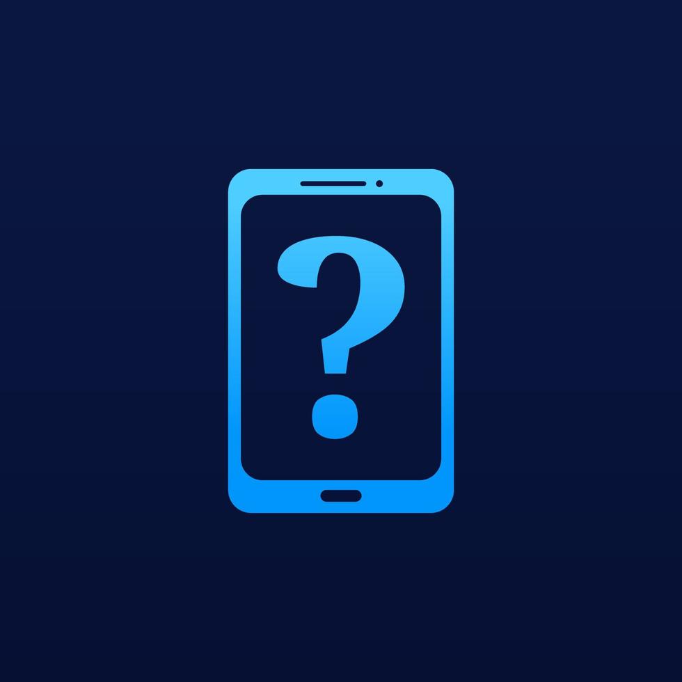 smartphone con ideas de icono de logotipo de signo de interrogación vector