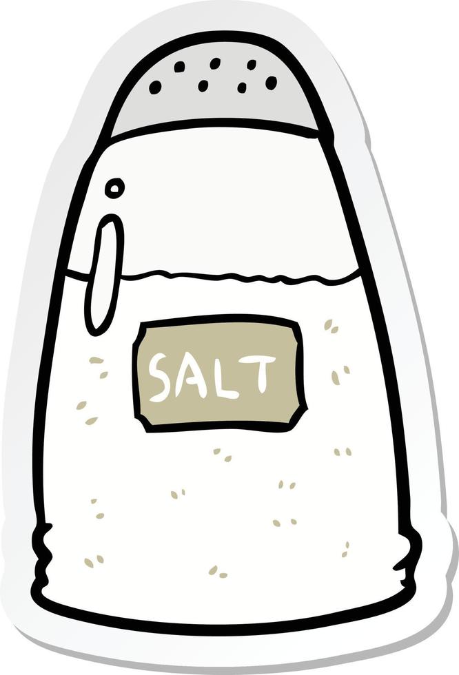 sticker of a cartoon salt vector