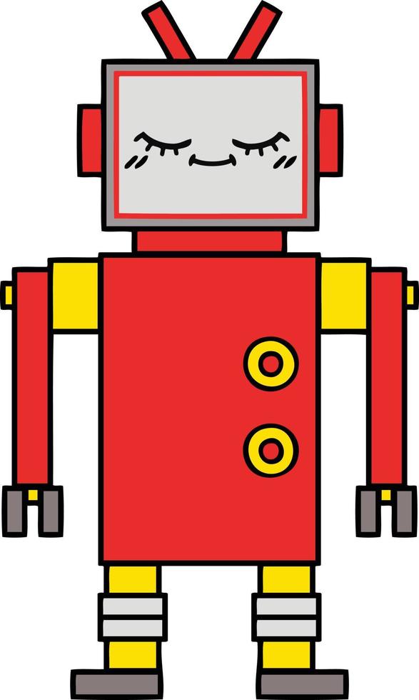 lindo robot de dibujos animados vector