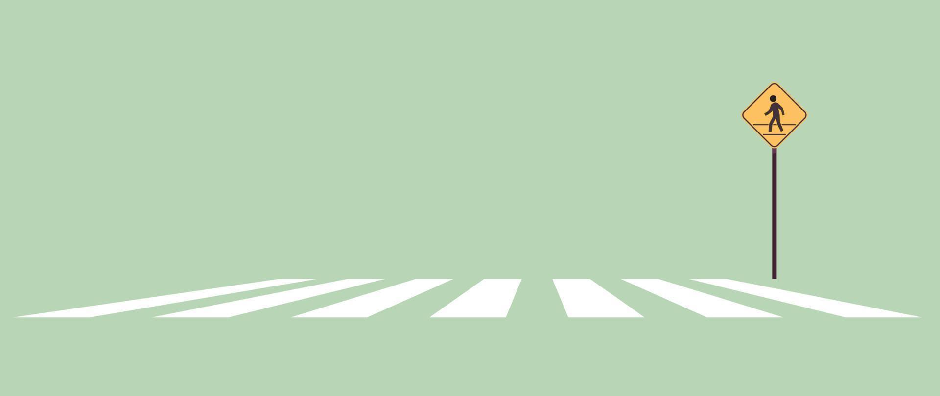 Pedestrian sign and traffic road sign flat vector illustration.