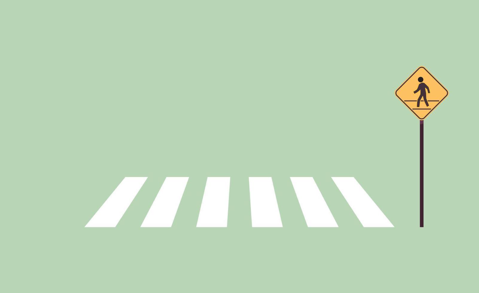 señal peatonal y señal de tráfico ilustración vectorial plana. vector