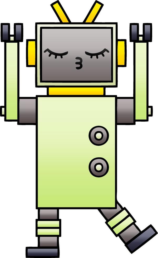 robot de dibujos animados sombreado degradado vector