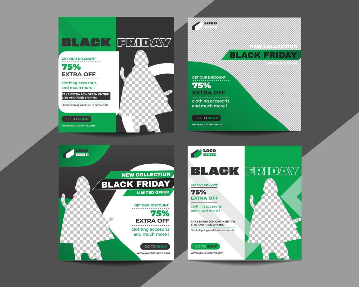 Black Friday social media post design vector