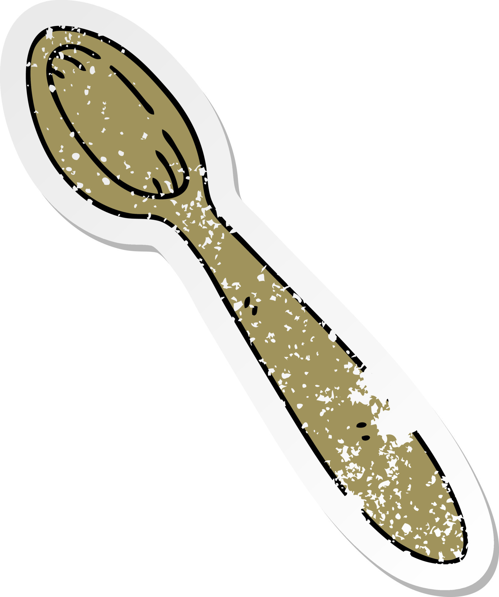 distressed sticker of a quirky hand drawn cartoon wooden spoon 11686660  Vector Art at Vecteezy