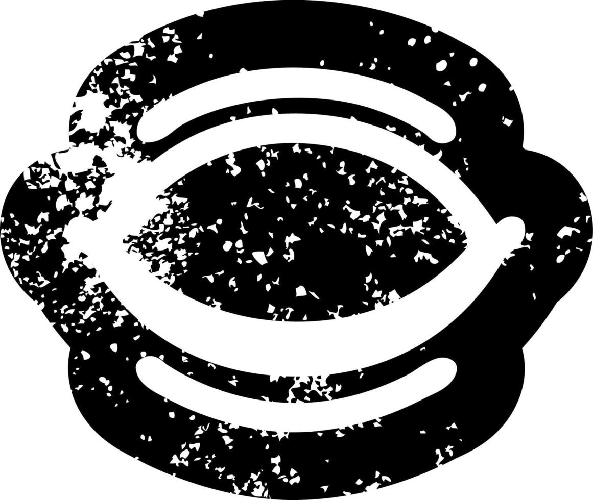 closed eye distressed icon vector