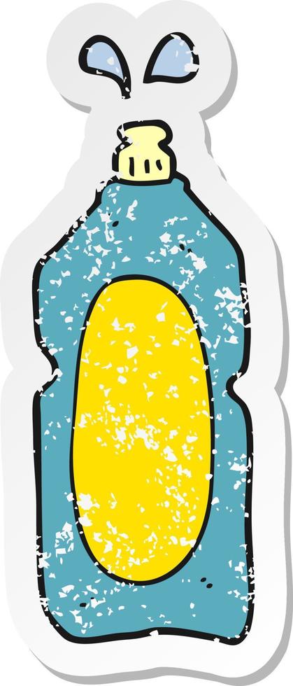 retro distressed sticker of a cartoon cleaning product vector