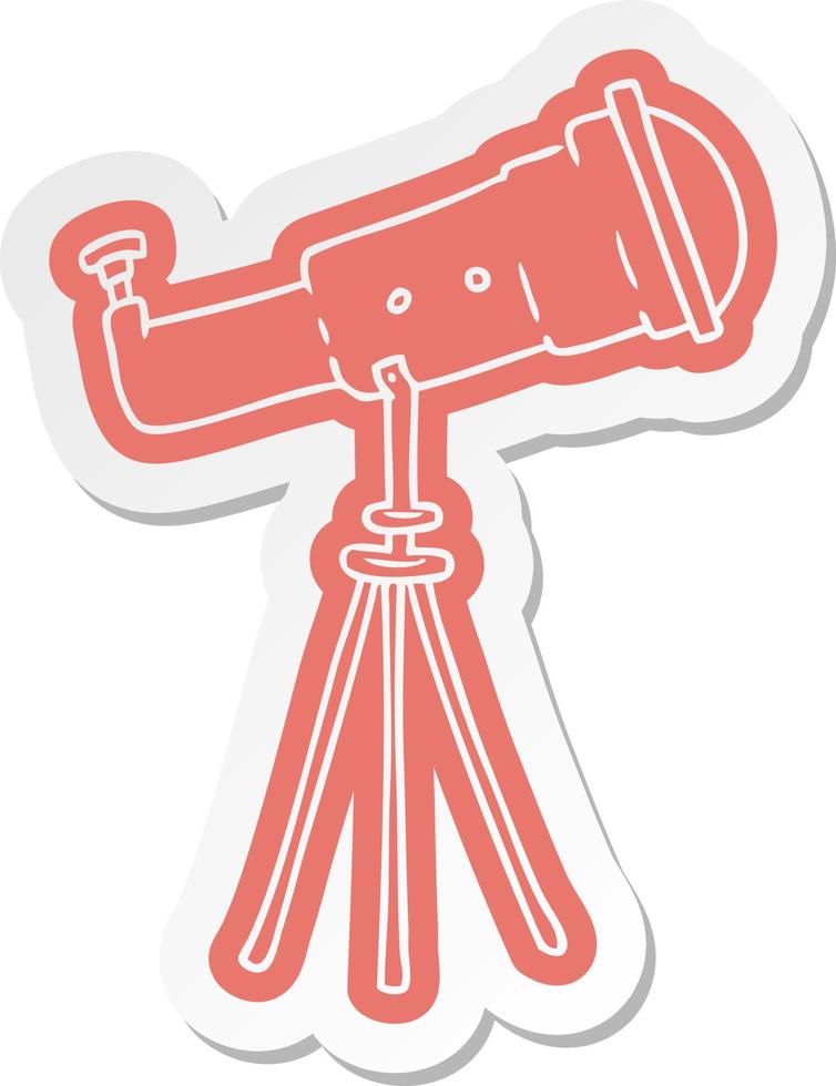 cartoon sticker of a large telescope vector