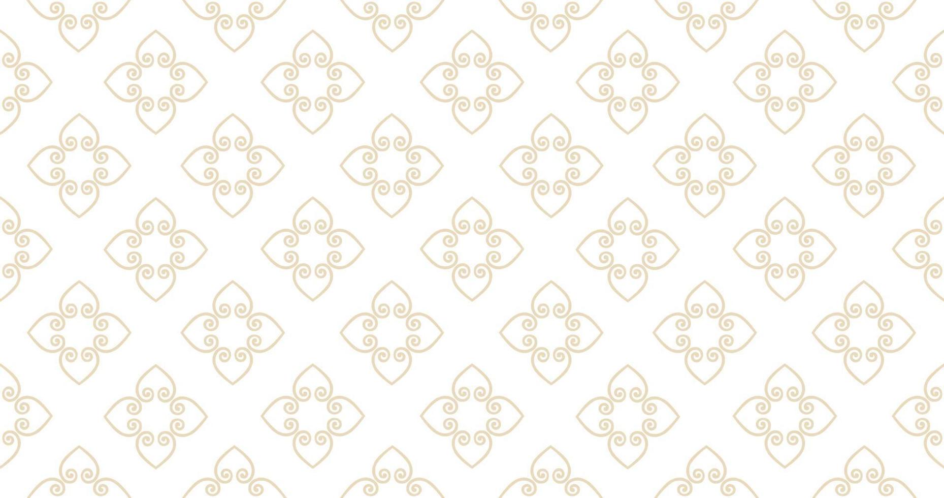 Abstract seamless pattern. Arabic line ornament with geometric shapes. Linear floral ornamental texture. Artistic backdrop in arab orient textile style. vector