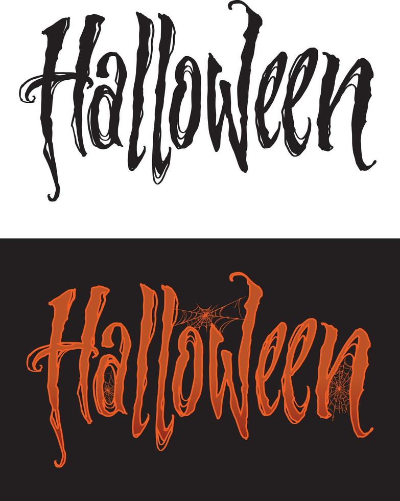 Hand drawn halloween lettering. Design element vector