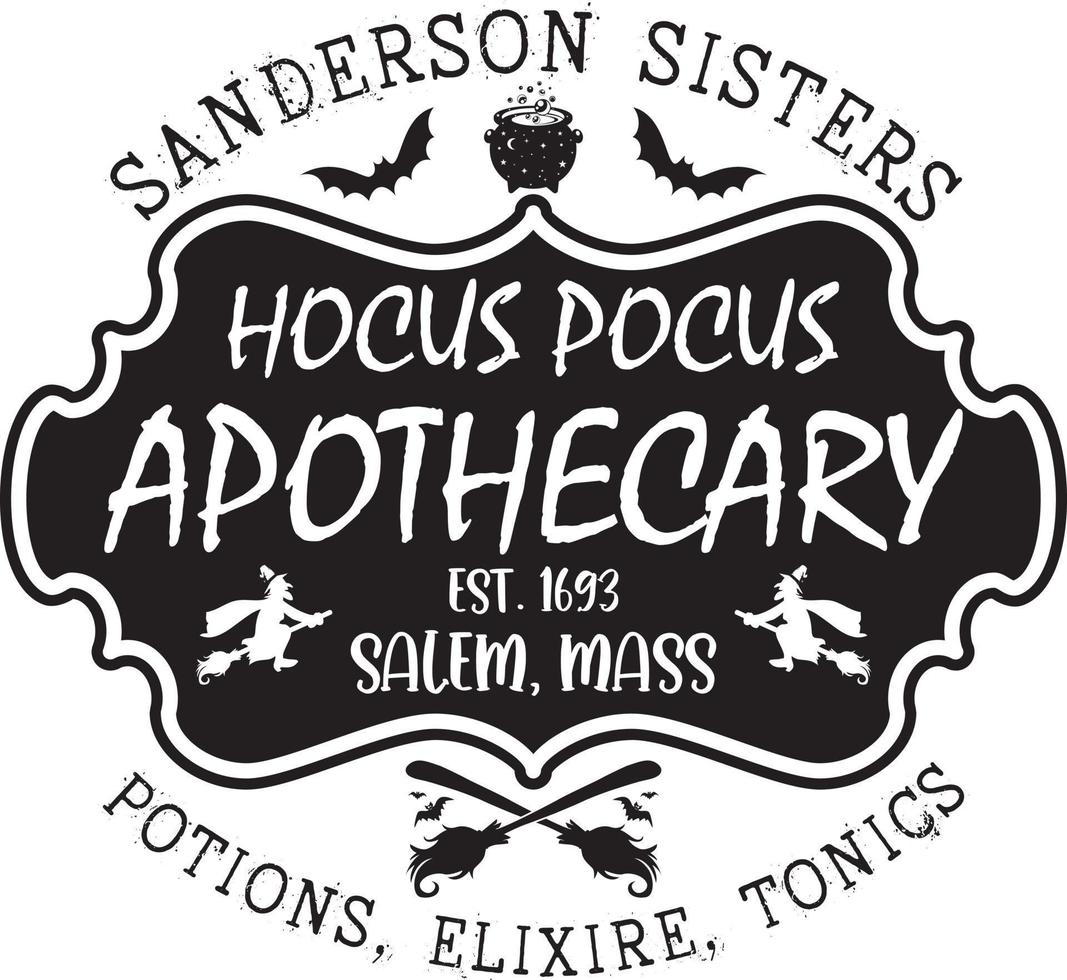 Hocus Pocus Apothecary Halloween, Halloween Truck, Happy Halloween, Vector Illustration File
