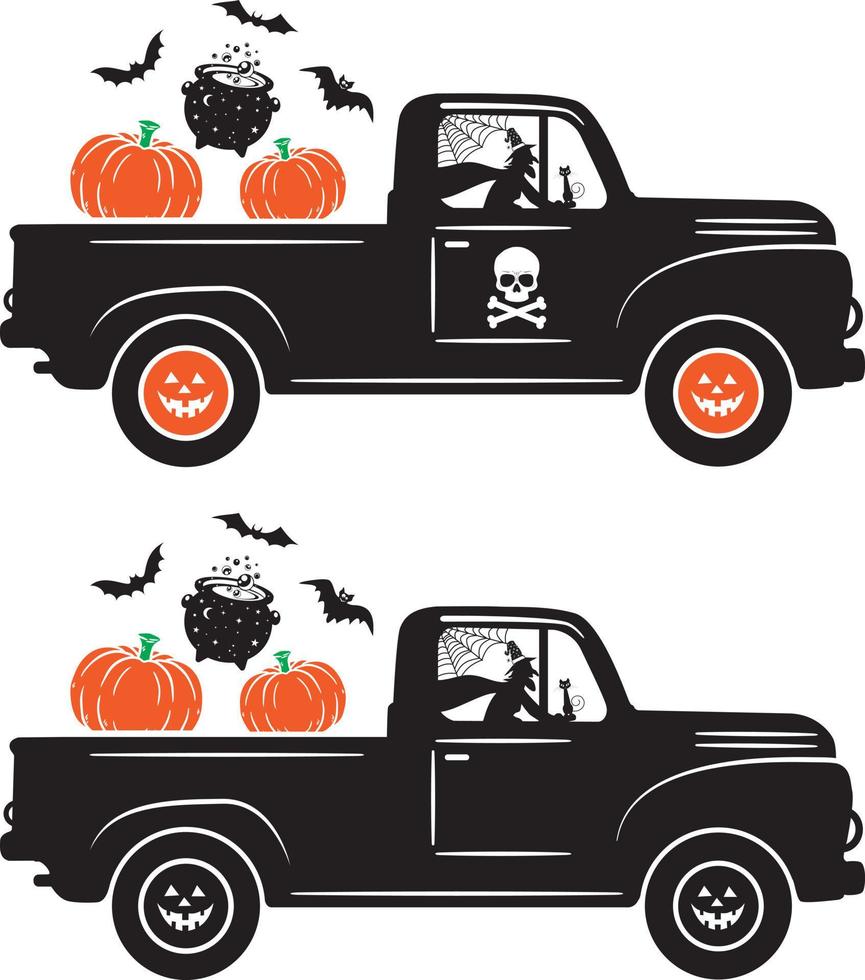 Halloween Truck, Halloween Truck, Happy Halloween, Vector Illustration File