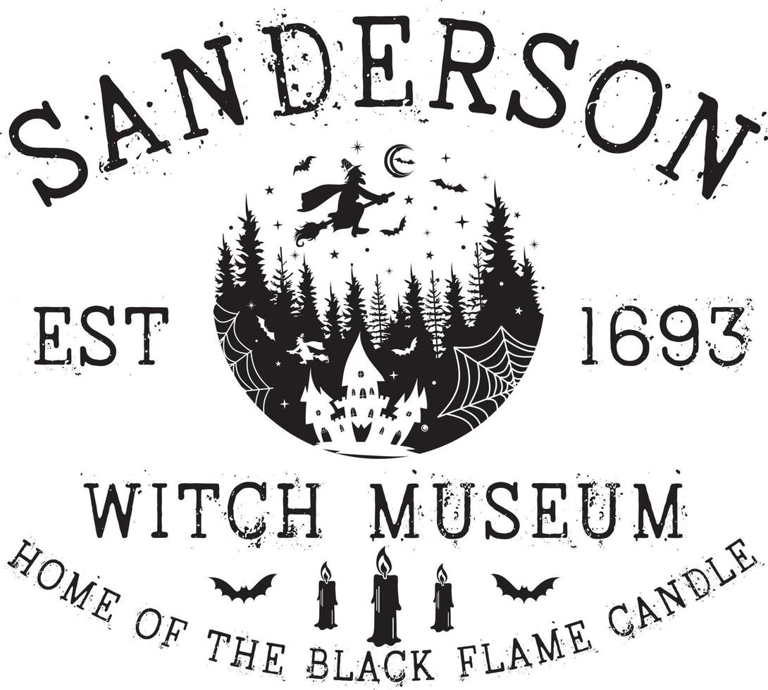 Sanderson Witch Museum, Halloween Truck, Happy Halloween, Vector Illustration File