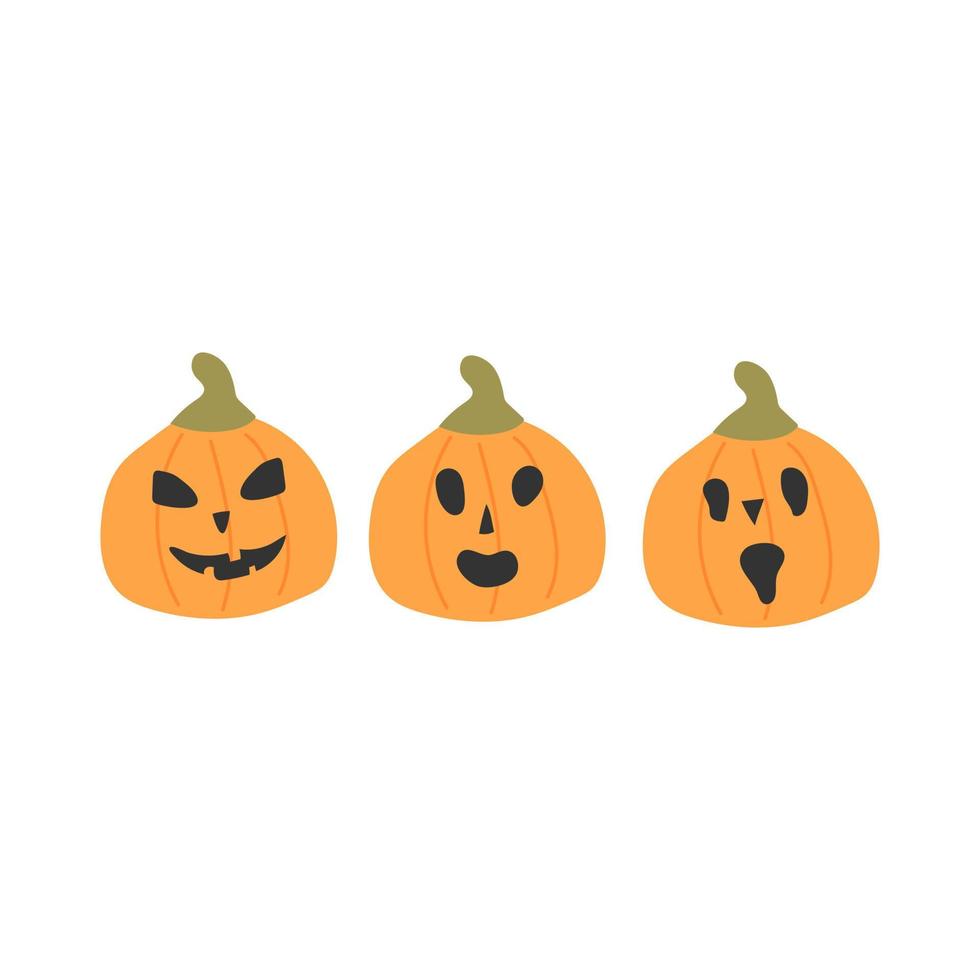 calabazas de halloween. colección de halloween. ilustración vectorial plana vector