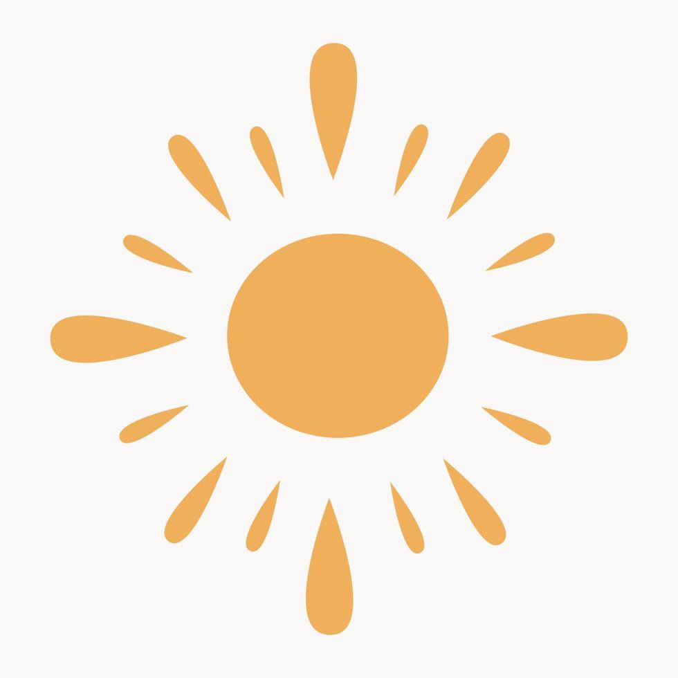 Sun with rays line icon design. Vector illustration