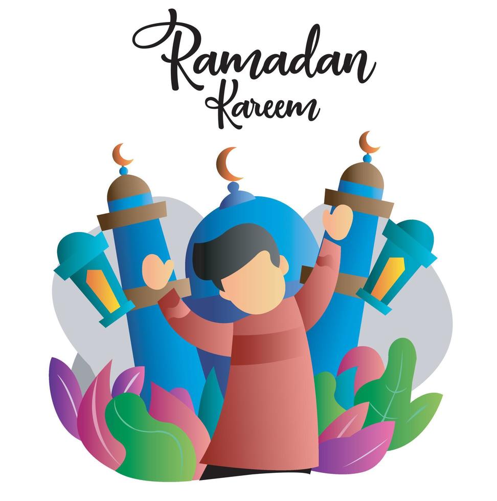 feliz ramadán vector