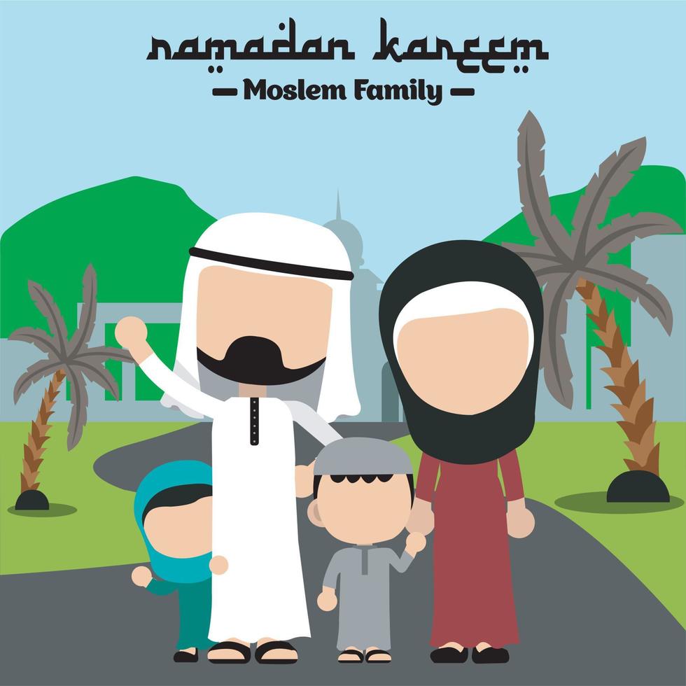 Moslem Family vector