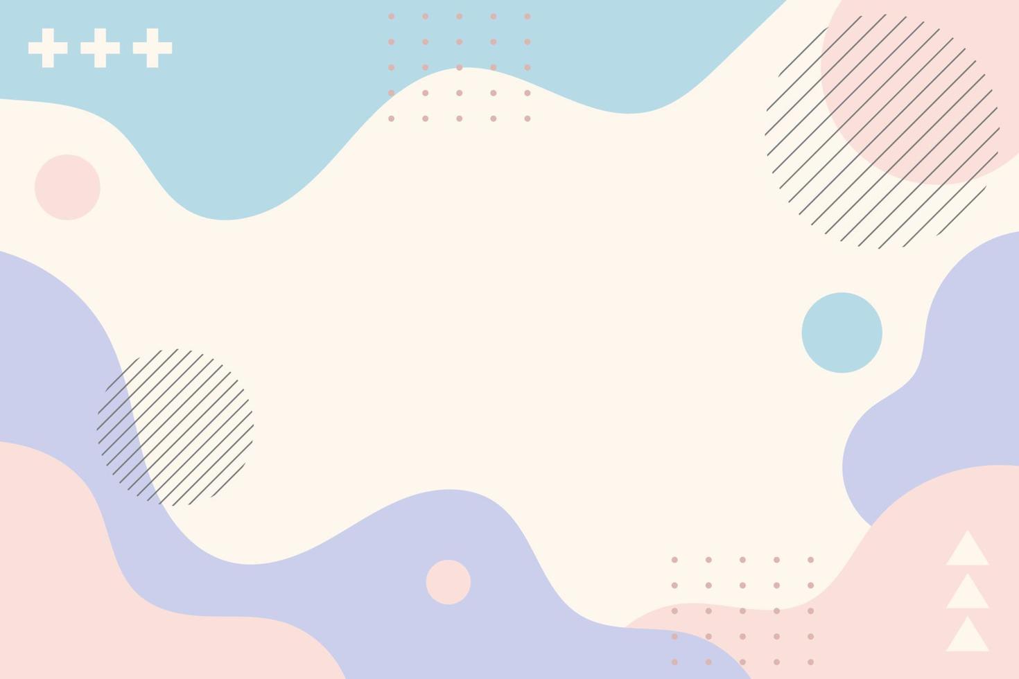 Abstract background. Hand drawing various shapes and memphis element. Trendy modern contemporary vector illustration. Every background is isolated. Pastel color