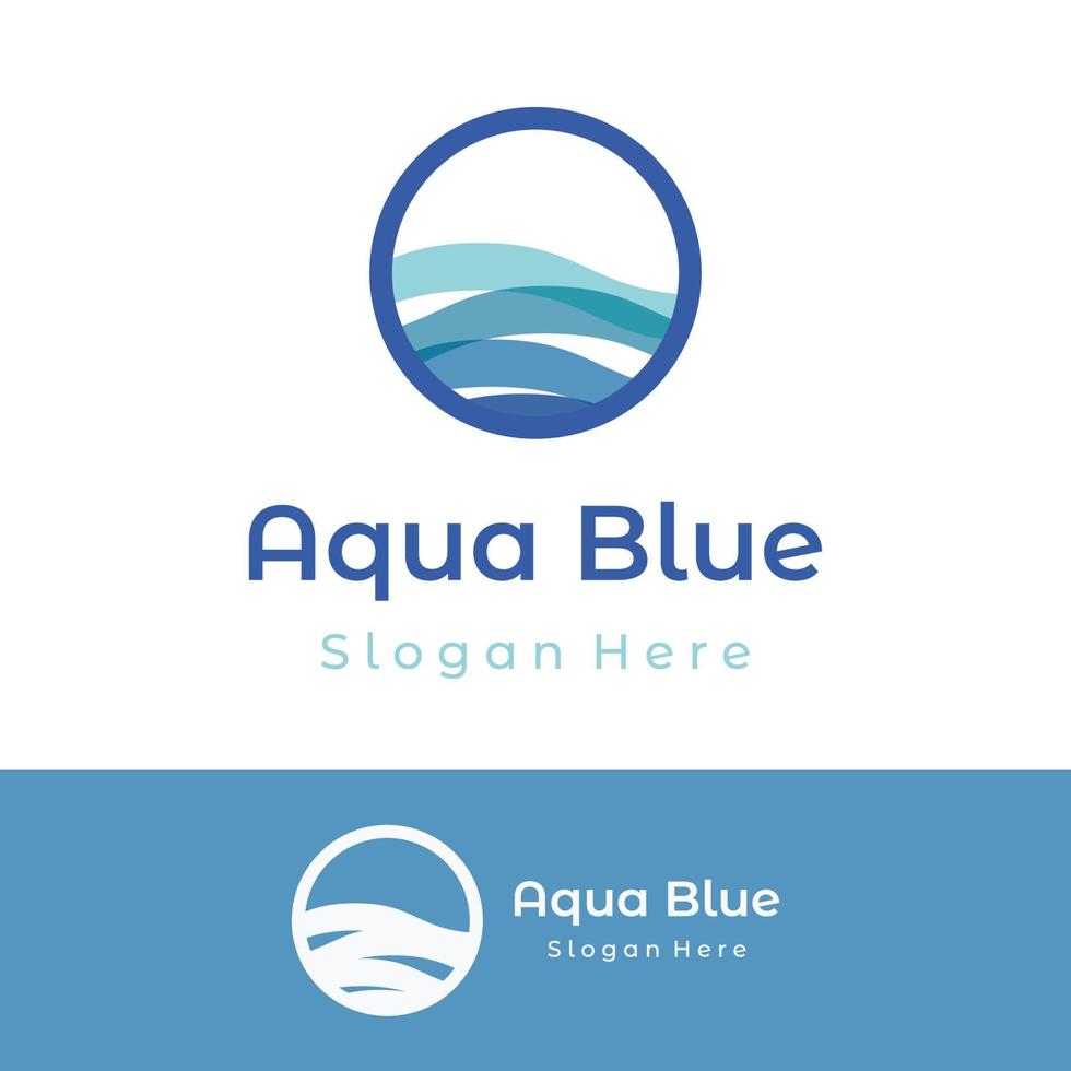 Natural blue pure aqua water Logotype design.Aqua abstract design with outline.Drinking or mineral water sign icon. vector