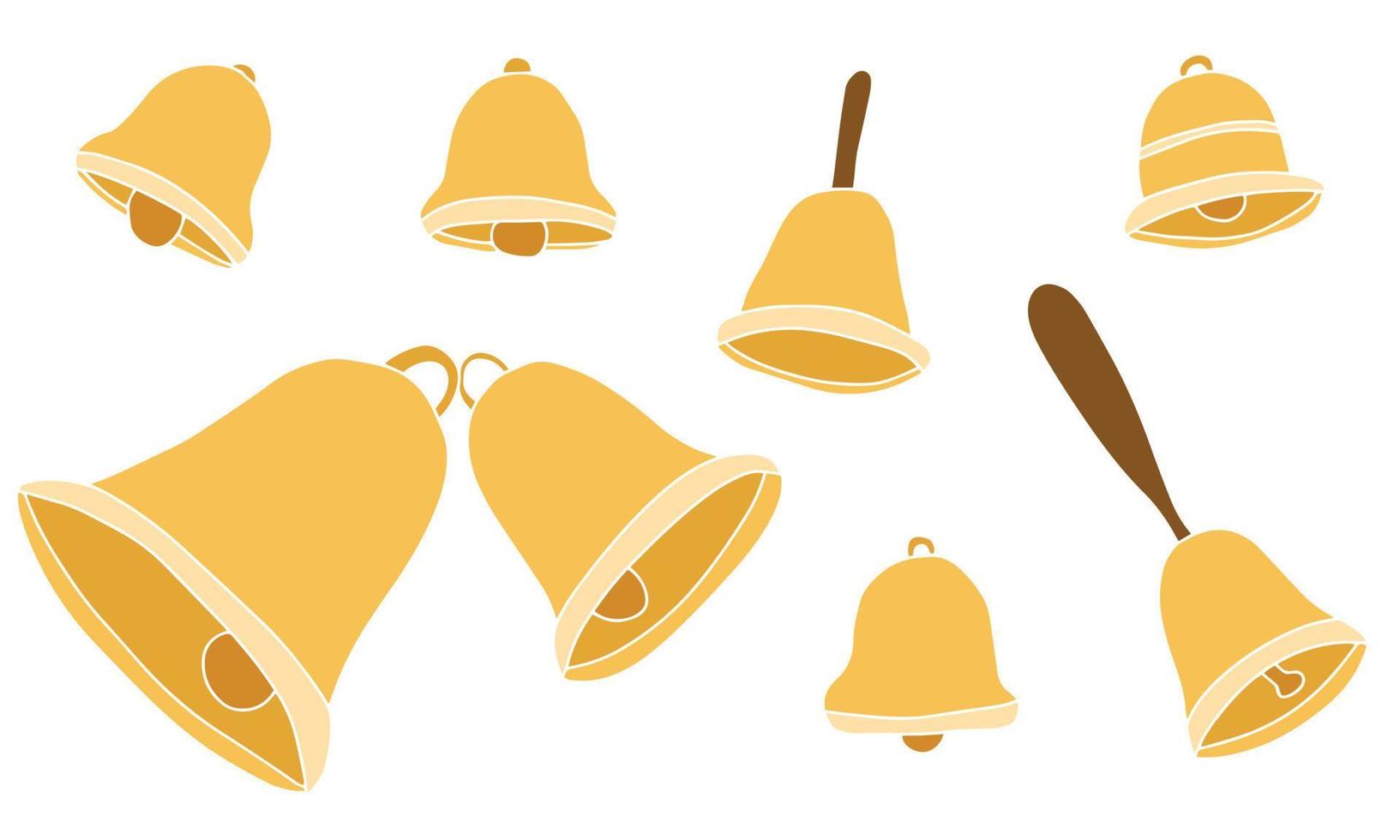 conjunto de campana amarilla. ilustración vectorial vector