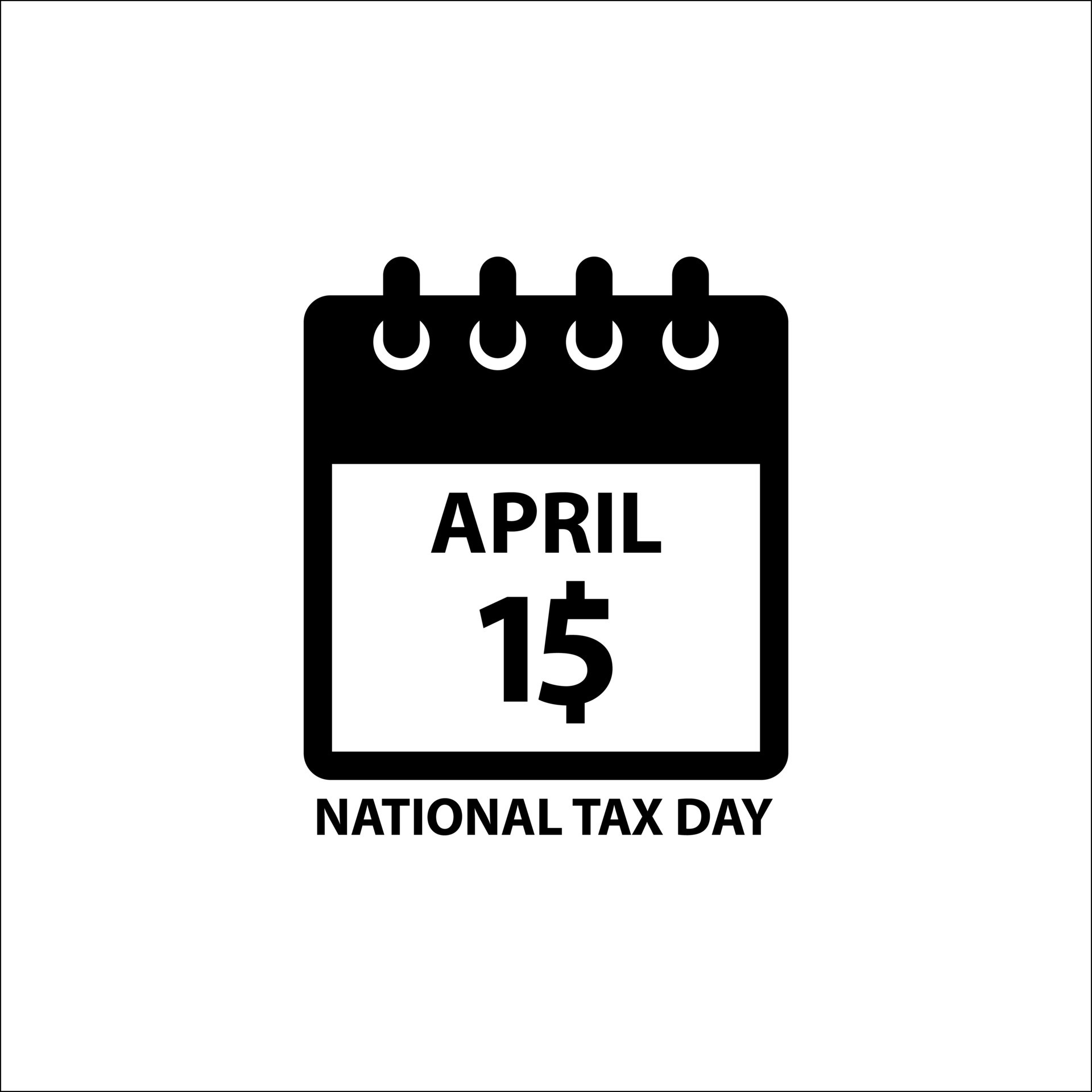 Tax Day Reminder Concept Calendar Design Template USA Tax Deadline