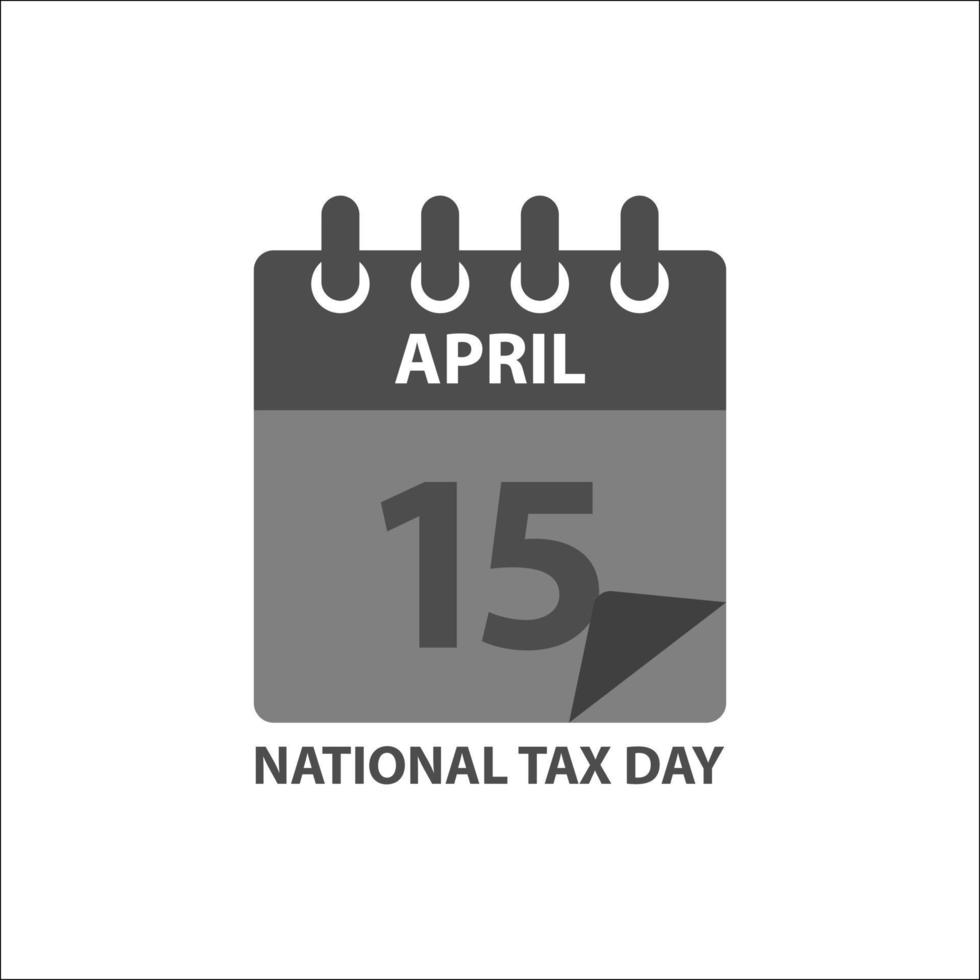 Tax Day Reminder Concept - Calendar Design Template - USA Tax Deadline vector