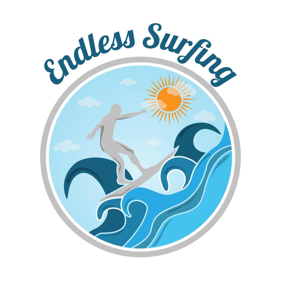 Colored endless surfing vector logo
