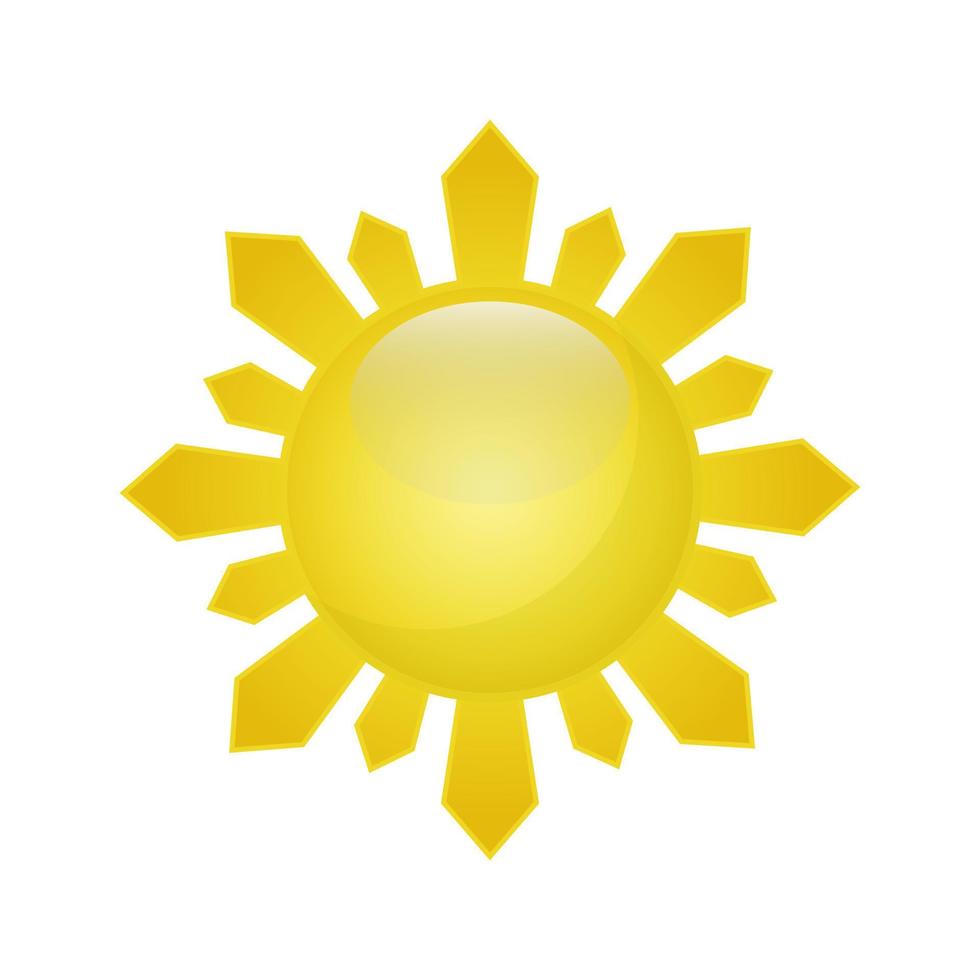 sol vector aislado verano icono diseño. símbolo de sol amarillo vector abstracto