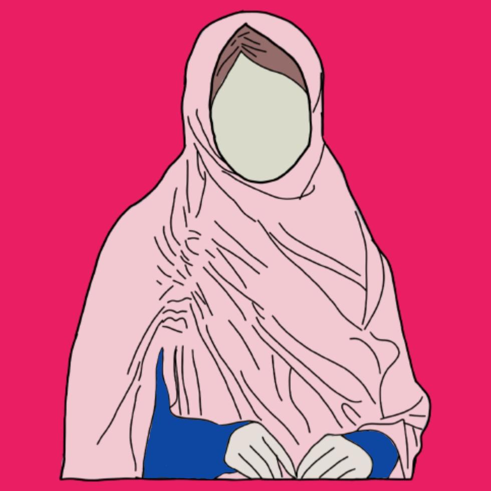 women in muslim clothes vector