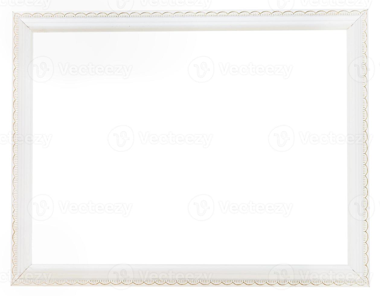 carved white old narrow picture frame photo