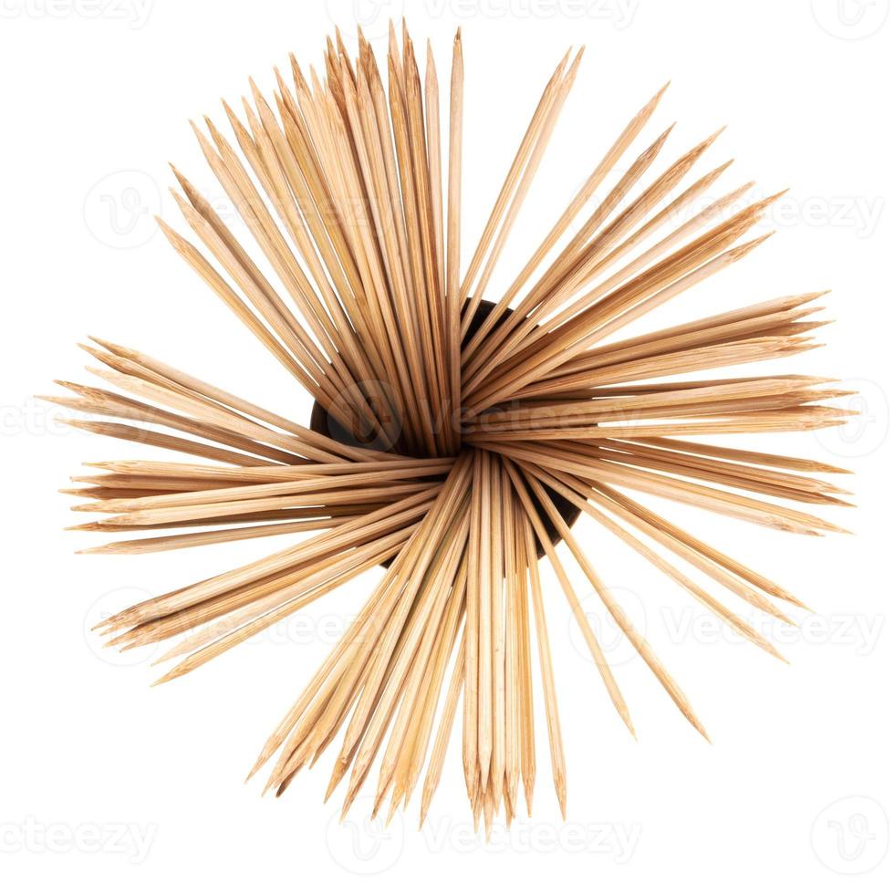 top view of many wooden toothpicks photo