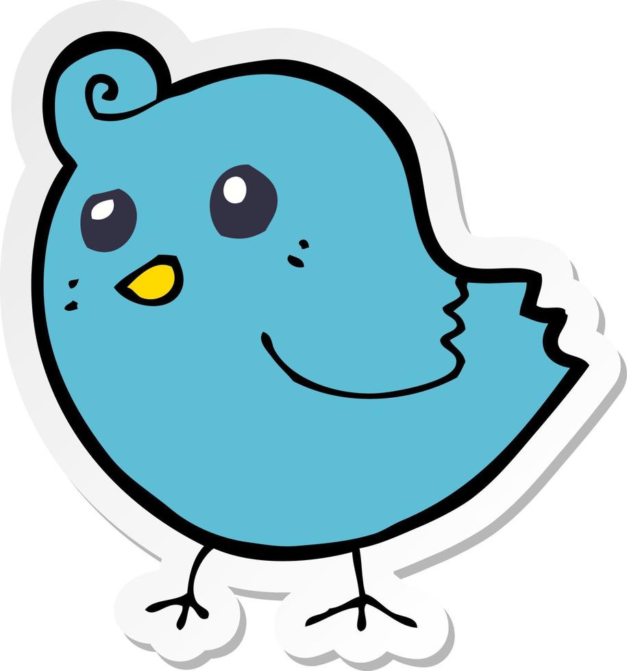 sticker of a cartoon bird vector